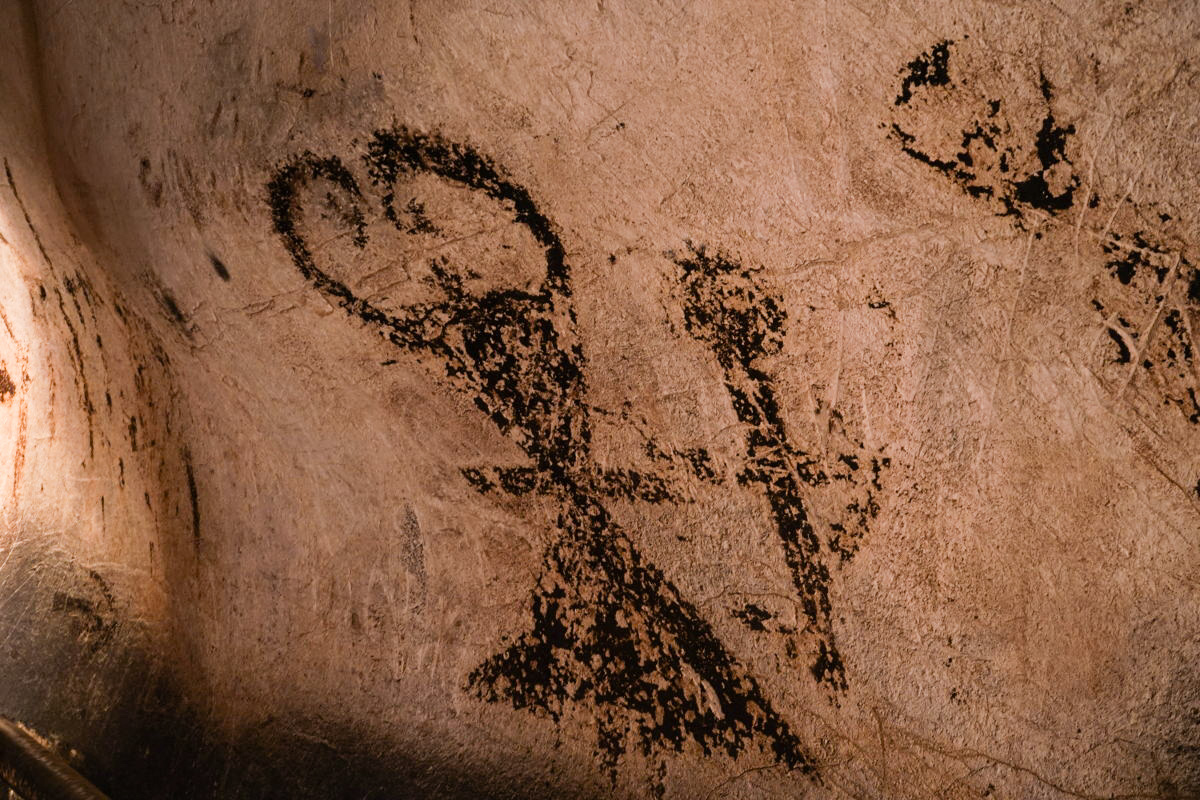 Detailaufnahme Höhlenmalerei in Magura Höhle